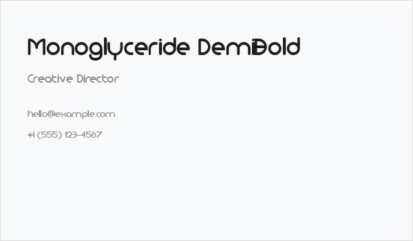 Monoglyceride DemiBold Business Card
