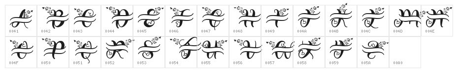 Monogram Butterfly Character Map