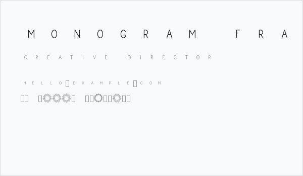 Monogram Framer Demo Business Card