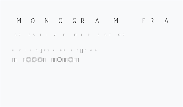 Monogram Framer Demo Business Card