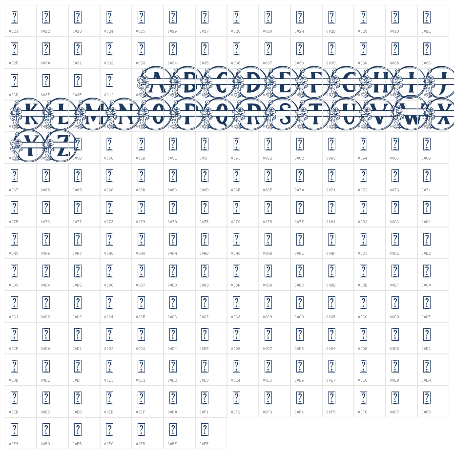 Monogram Lovely Character Map