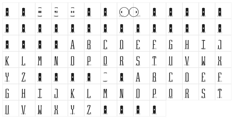 Monogram Panhellenica Character Map