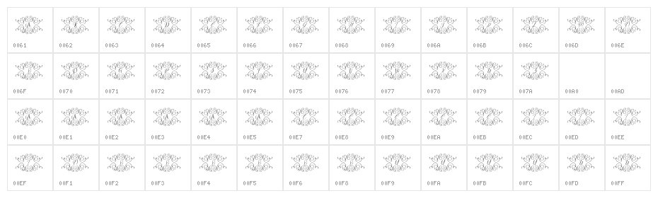 Monogram Wedding Character Map
