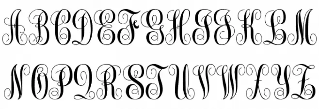 Monogram kk sc Schriftart Groß