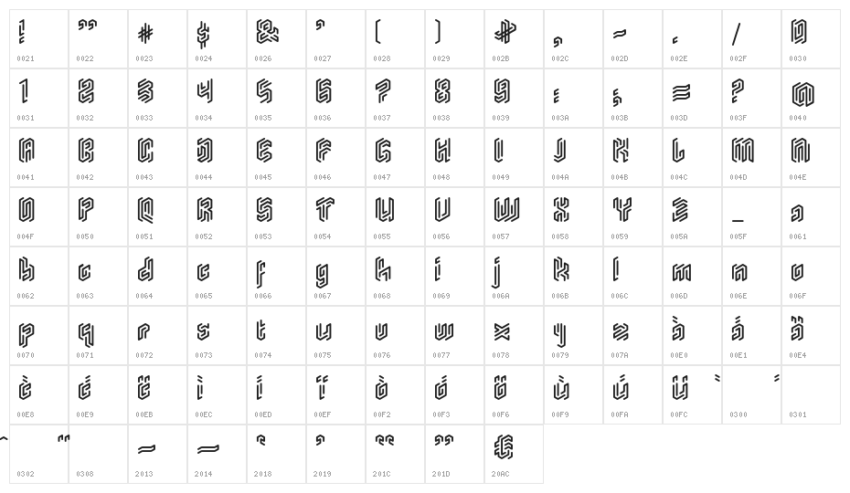MonogramRounded-Regular Character Map