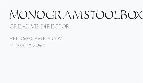 MonogramsToolbox Business Card