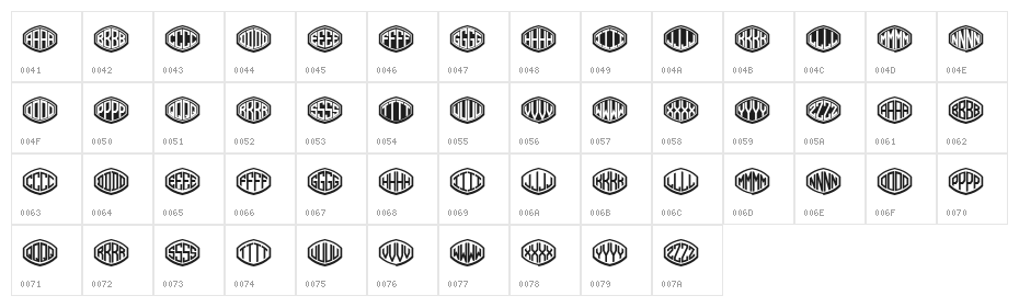 Monogramus Regular Character Map
