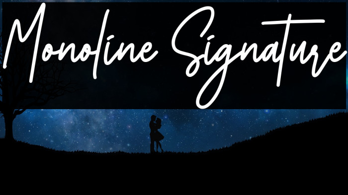 Monoline Signature Font examples