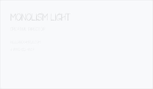 Monolism Light Business Card