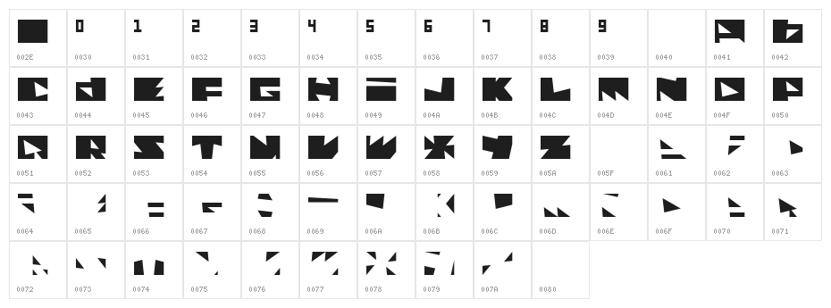 Monolithos 2012 Character Map