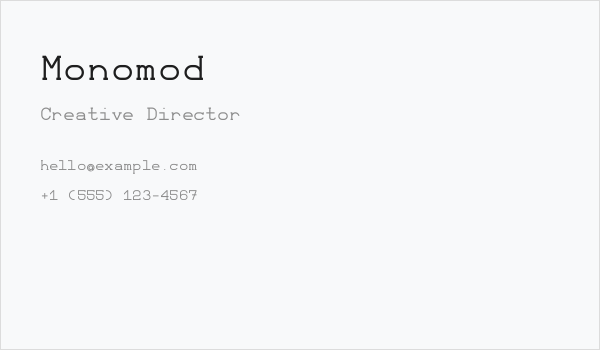 Monomod Business Card