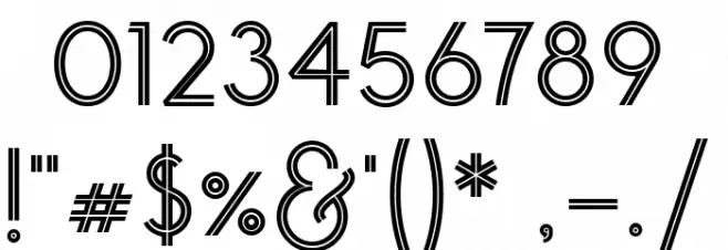 Monopoly Inline Font OTHER CHARS