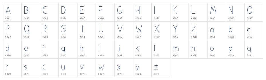 Monora Regular Character Map