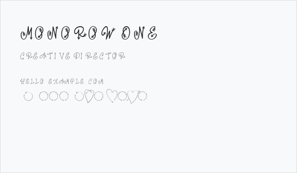 Monorow One Business Card