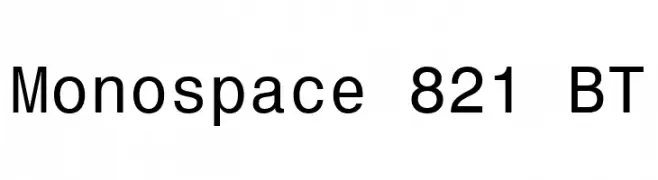 Monospace 821 BT  Frei Schriftart Herunterladen