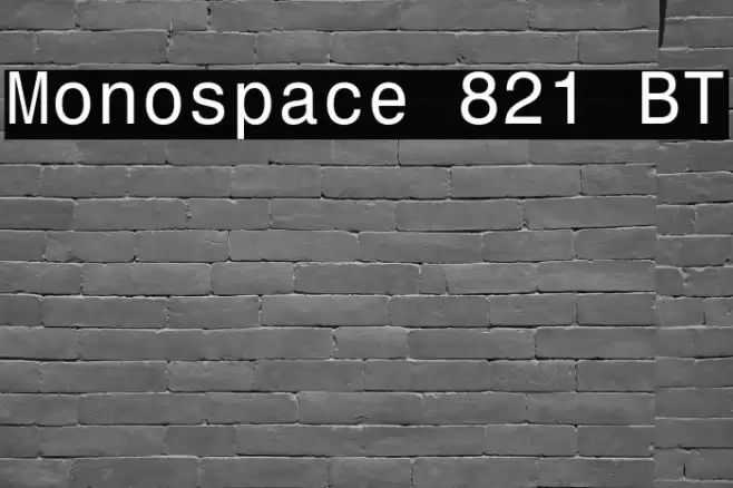 Monospace 821 BT Font examples