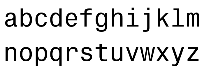 Monospace 821 BT Font LOWERCASE