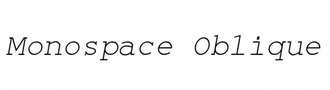 Monospace Oblique  Free Fonts Download
