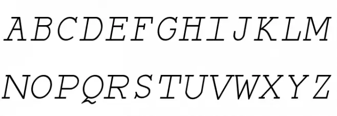 Monospace Oblique Шрифта ВЕРХНИЙ
