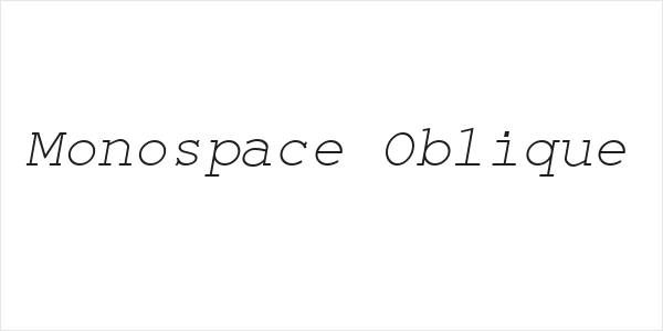 Monospace Oblique Logo