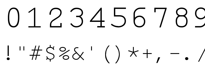 Monospace Regular Font OTHER CHARS