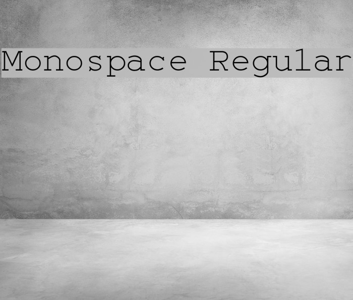 Monospace Regular Font examples