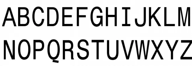 MonospaceTypewriter Schriftart Groß