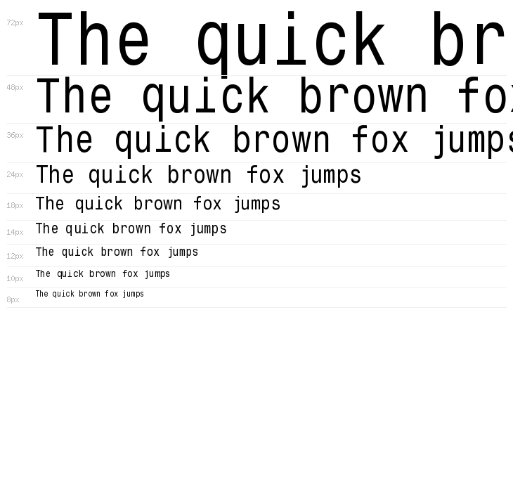 MonospaceTypewriter Waterfall