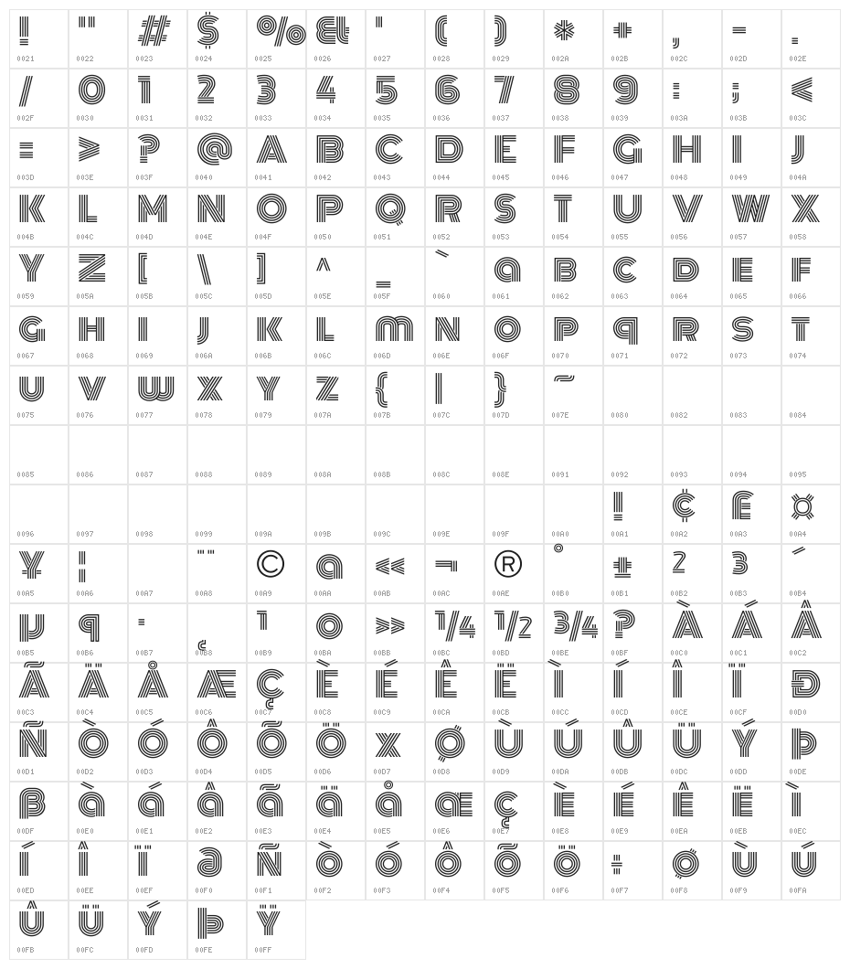 Monoton Character Map
