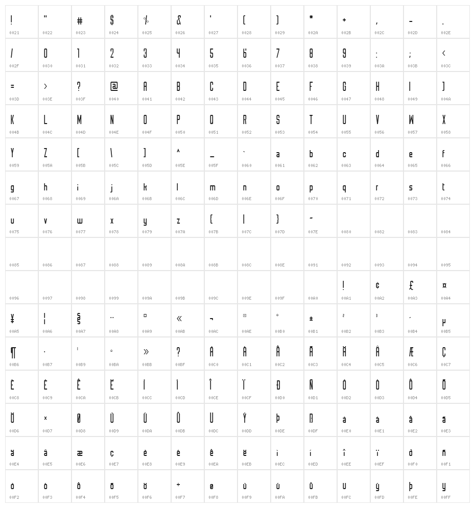 Monotone Light Character Map