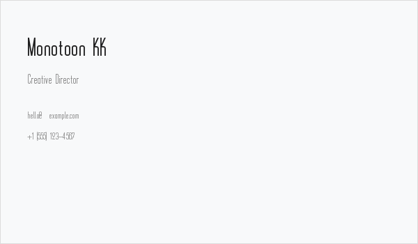 Monotoon KK Business Card