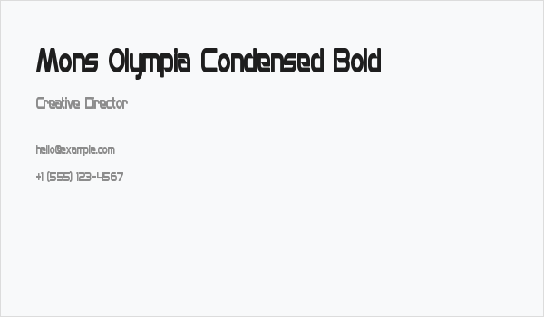 Mons Olympia Condensed Bold Business Card