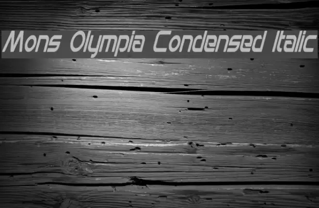 Mons Olympia Condensed Italic Caratteri examples