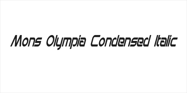 Mons Olympia Condensed Italic Logo