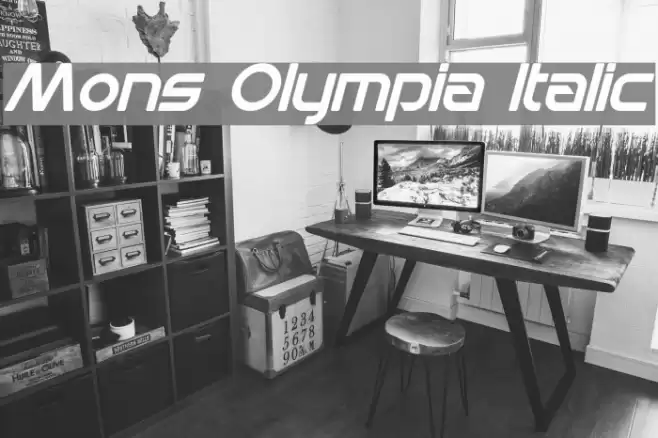 Mons Olympia Italic Font examples