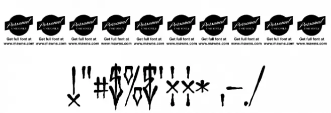Monsta Tag Personal Font OTHER CHARS