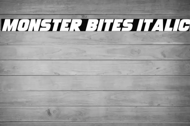 Monster Bites Italic Font examples