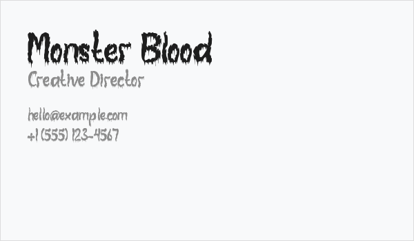 Monster Blood Business Card
