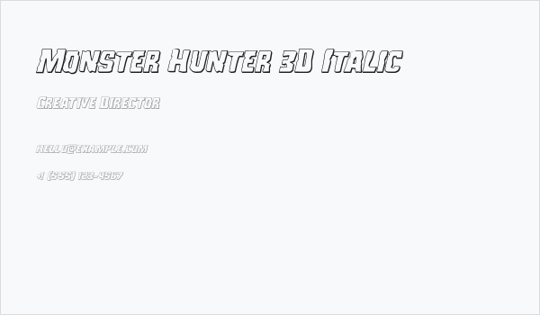 Monster Hunter 3D Italic Business Card