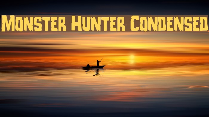 Monster Hunter Condensed Font examples