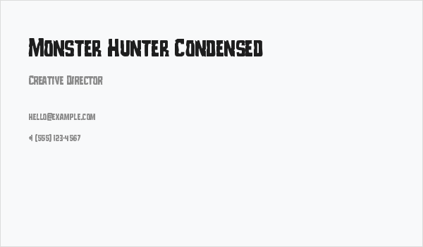 Monster Hunter Condensed Business Card