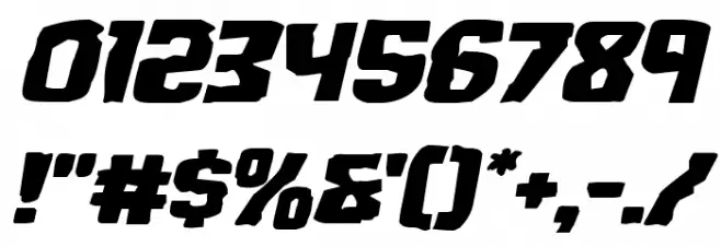 Monster Hunter Expanded Italic Font OTHER CHARS