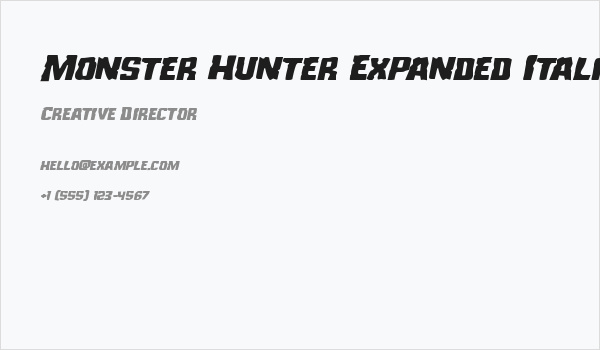 Monster Hunter Expanded Italic Business Card