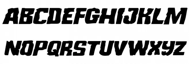 Monster Hunter Expanded Italic Schriftart Kleinbuchstaben