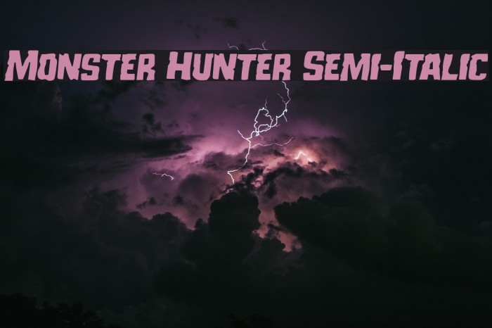 Monster Hunter Semi-Italic Font examples