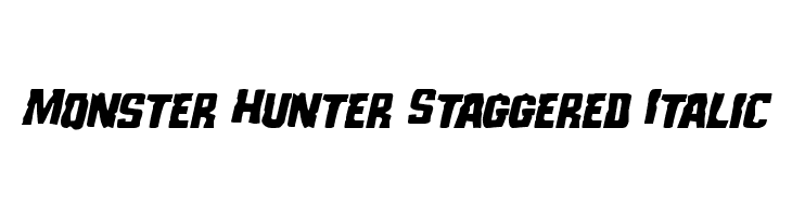 Monster Hunter Staggered Italic  Frei Schriftart Herunterladen