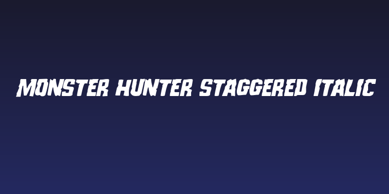Monster Hunter Staggered Italic Social Header