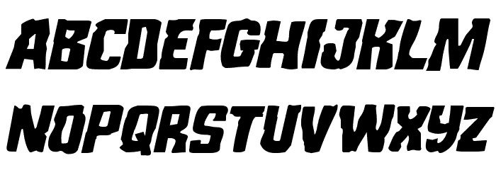 Monster Hunter Staggered Italic Font LOWERCASE