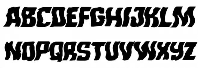 Monster Hunter Warped Italic Font UPPERCASE
