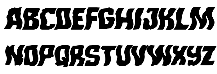 Monster Hunter Warped Italic Font LOWERCASE